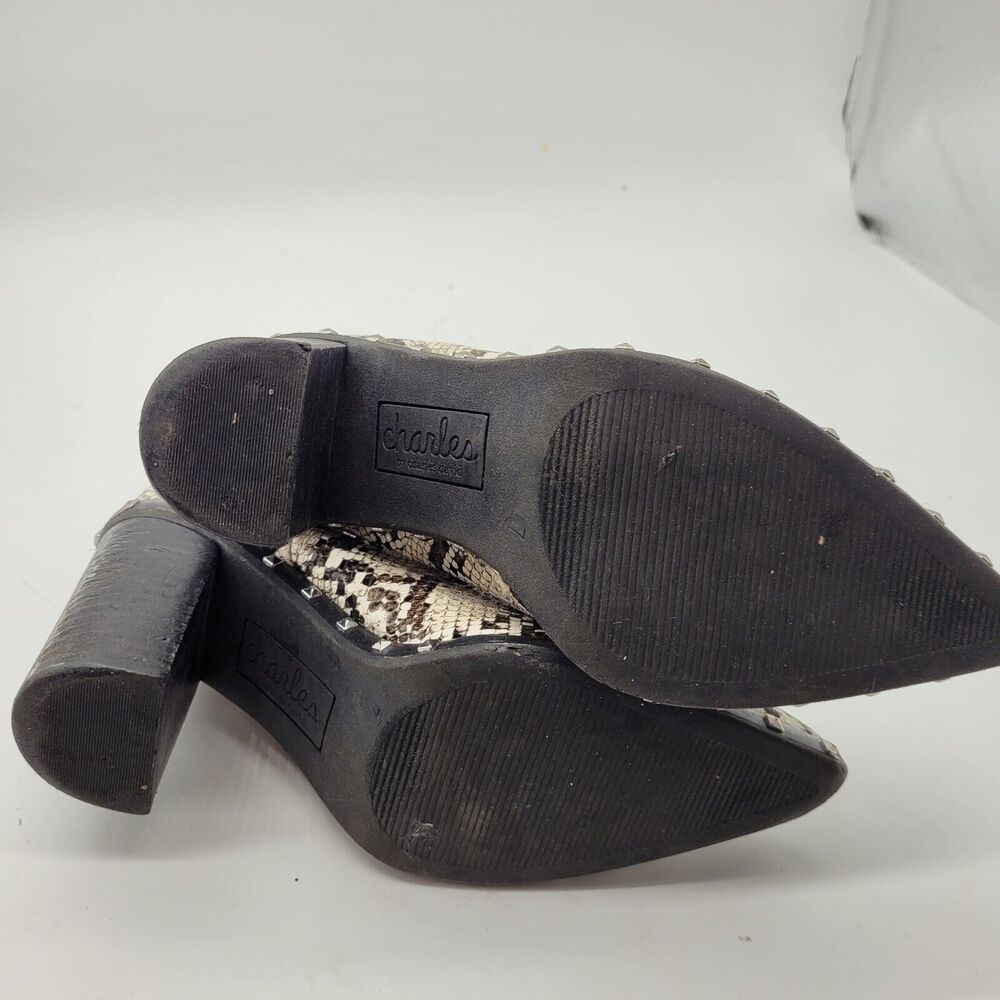 Charles By Charles David Dodger black snake print Ankle Boots Women’s Sz 7 ivory - Picture 8 of 10
